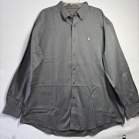 Nordstrom Other - Nordstrom Shirt Mens 2XL Black White Stripe Classic Fit Non Iron Button Down